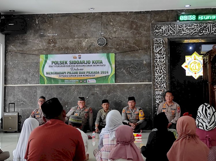 Polsek Sidoarjo Kota Gelar Doa Bersama dan Santuni 24 Anak Yatim